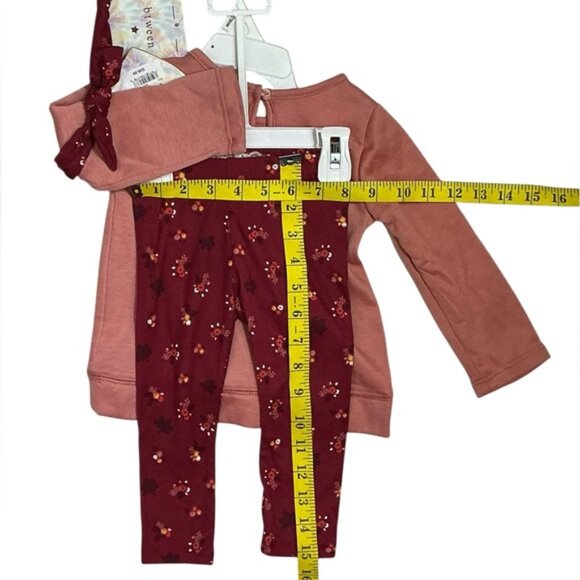 Btween Hello Autumn 3 Pc Matching Baby Girl Top Legging Headband NEW 12 Month - Picture 7 of 16
